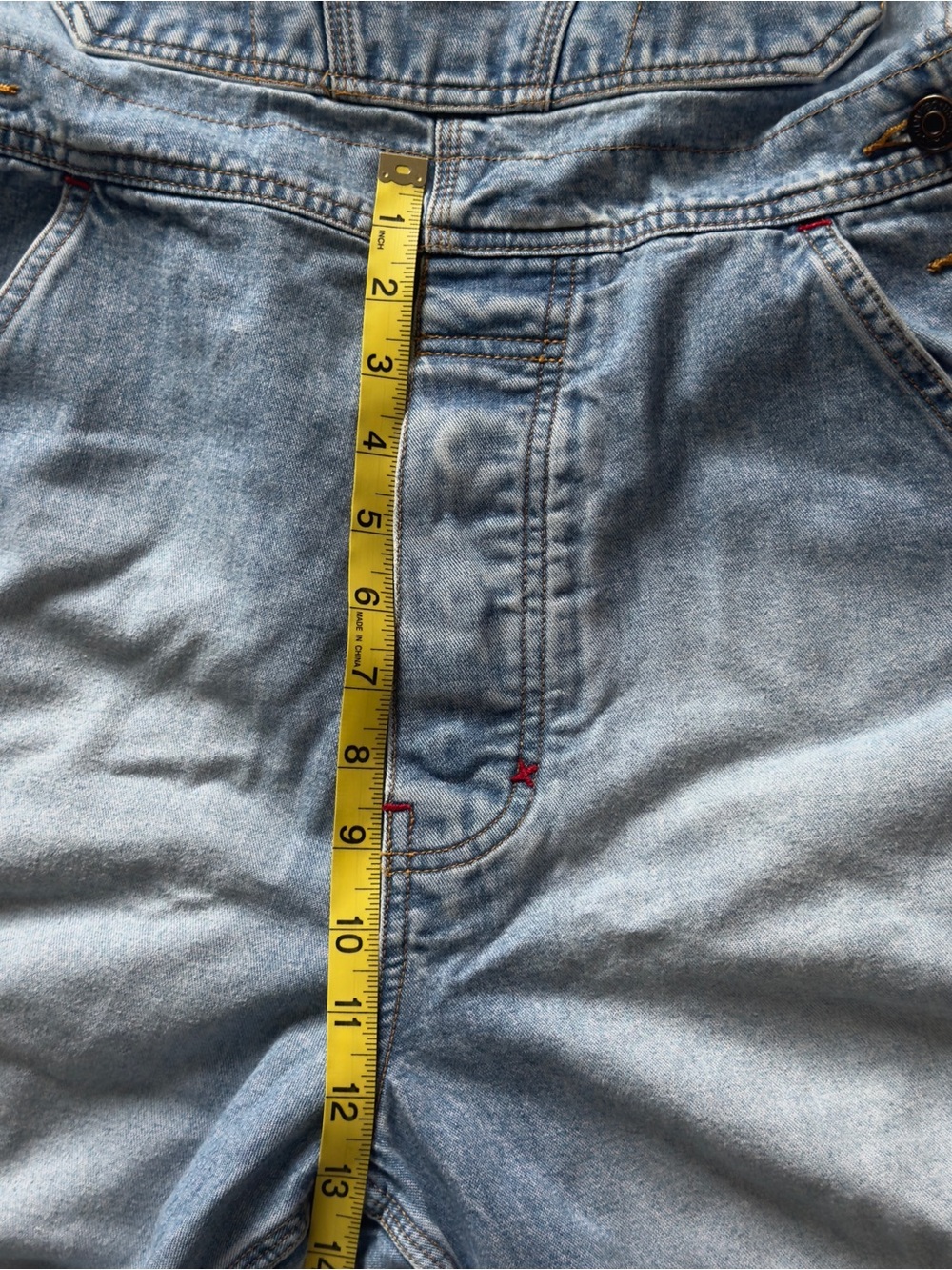 Vintage 90s Limited Denim Bib Overalls Medium Blue Slouchy Straight Leg Workwear - Picture 13 of 16